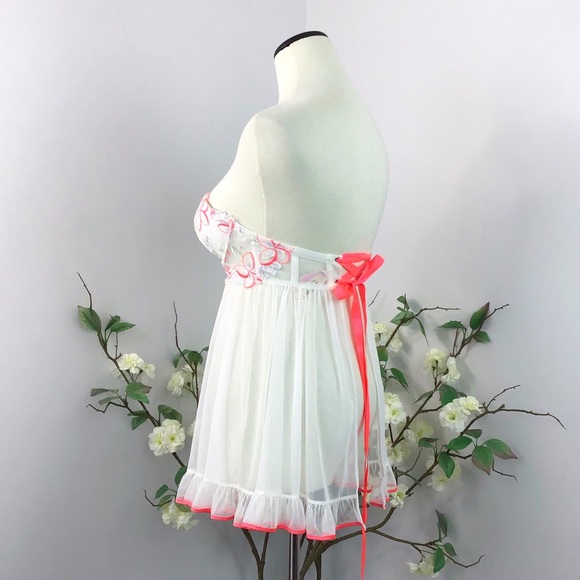 Victorias Secret Lace Up Back Mesh Babydoll NWT - Picture 5 of 6